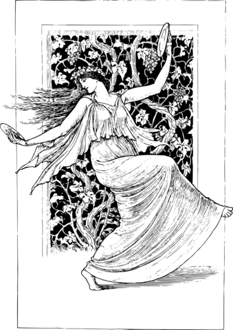 Vintage Woman Art Nouveau Coloring Page